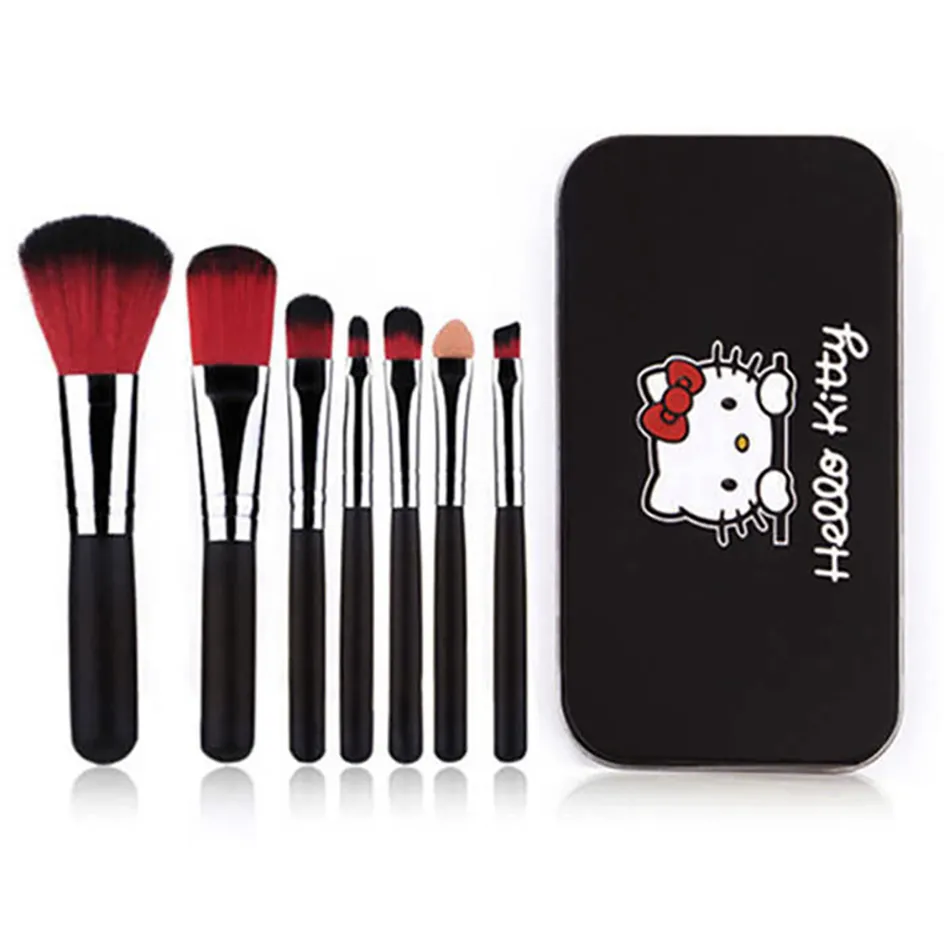 7Pcs Set Makeup Brush Sanrio Anime Hello Kitty Multifunctional Cute Kawaii Girl Hellokitty Y2K Cosmetics Tool Storage Suit Gift