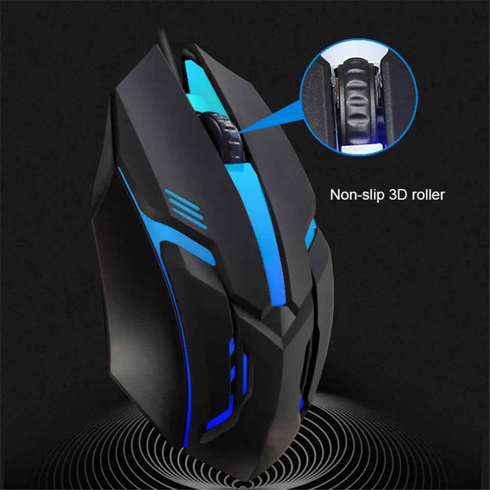 E-Sports USB Wired Mouse Colorful LED Gaming Mouse 5000 DPI Wired Mice Optical Wired Gamer Mouse For Desktop Laptop PC Computer