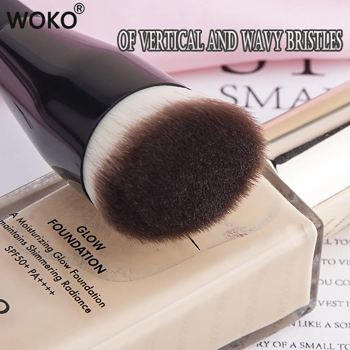 Flat Top Foundation Makeup Brushes Flat Angled Synthetic Hair Face Contour Foundation Liquid Cream Bronzer Buffing Makeup Tool