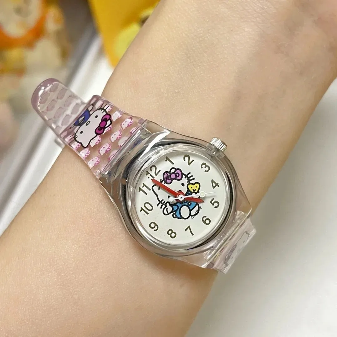 Hello Kitty Cute Cartoon Electronic Watch Child Primary School Students Girls Waterproof Watch Kids Watches Fashion Casual Gifts