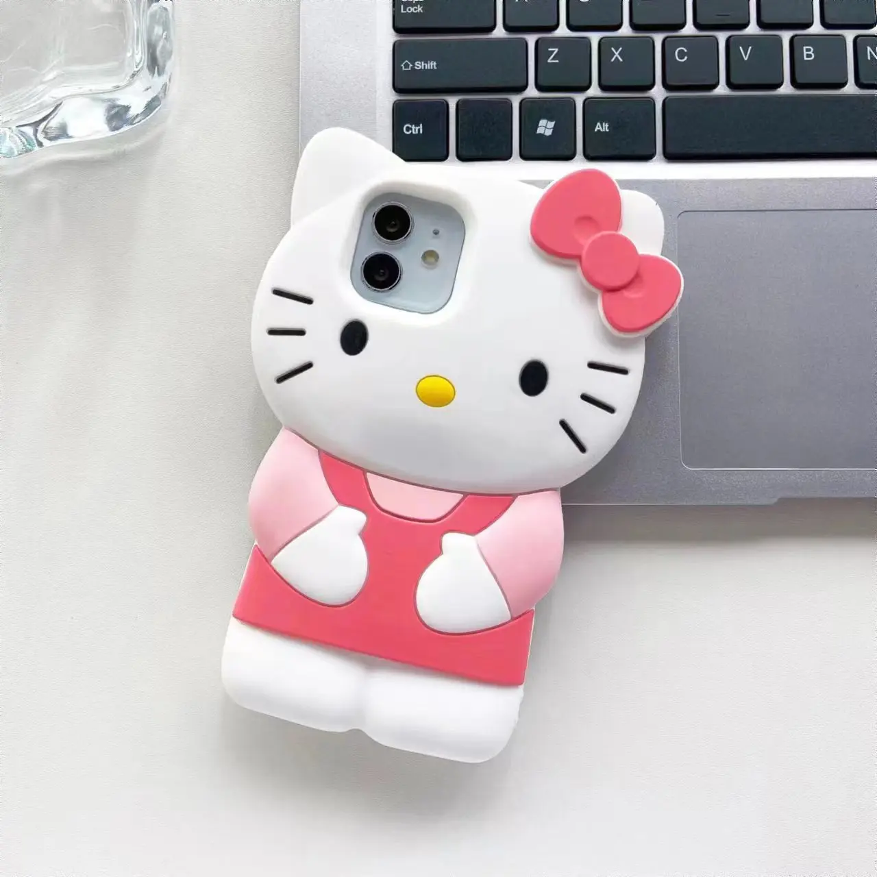 Kawaii Hello Kittys Sanrioes Phone Case with Mirror Cartoon Melody Silicone Fall Prevention Iphone 13 11 12 Protective Case Toy