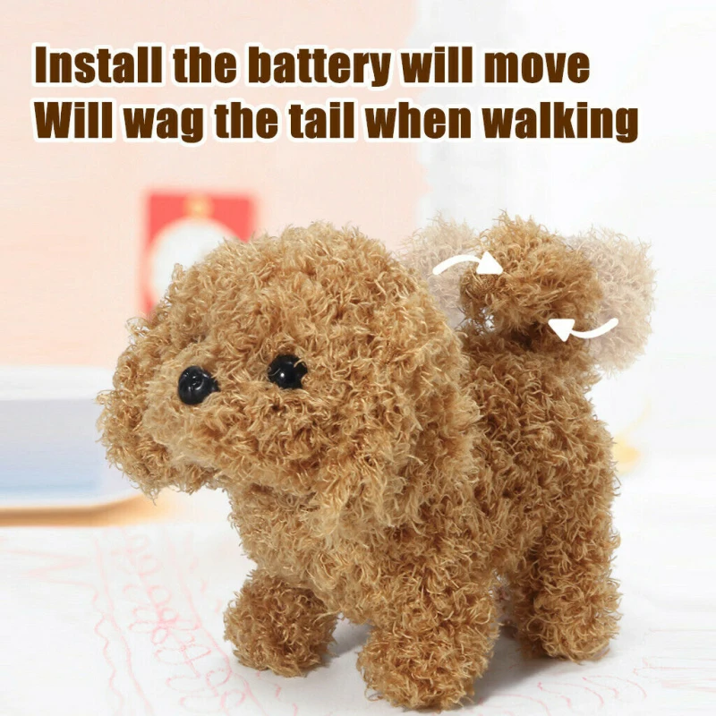 Realistic Plush Simulation Smart Dog Called Walking Plush Toy Electric Plush Robot Dog Toddler Toy Christmas Gift