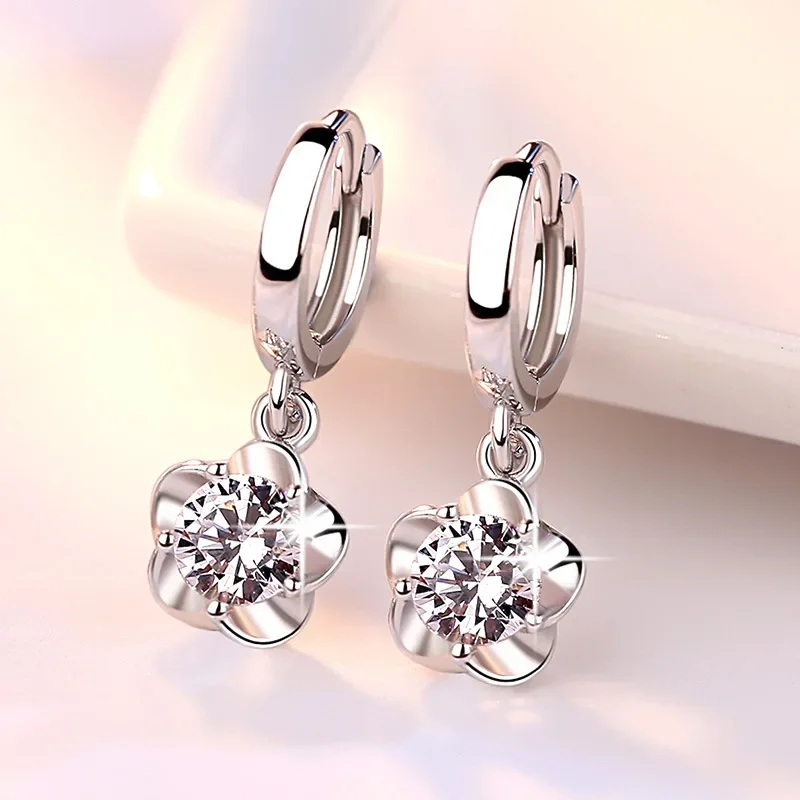 Karopel 925 Sterling Silver Earrings Jewelry High Quality Retro Simple Pattern Purple White Zircon Earrings Hot Sale